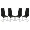 Set Of 4 Side Chairs With Metal Legs - Black -Gourmet Interiors ee959a71 3a08 4af3 9dca 1575b09b5976