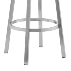 Cohen 30" White Faux Leather And Brushed Stainless Steel Swivel Bar Stool -Gourmet Interiors ee9fae70 7c02 4bbb 8025 0bbf8addb392