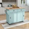 Nestfair Drop-Leaf Countertop Kitchen Cart Kitchen Island With Wheels And Storage Cabinet - Mint Green -Gourmet Interiors eec9b785 e3df 4256 bc3e 90b8ca09040d
