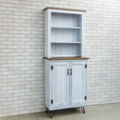 78-inch Tall Lodge Style China Cabinet With 3 Display Shelves, 2 Doors, And 4 Legs - Espresso Top & Base -Gourmet Interiors efaaffc4 e08d 49ea a5d8 a9bcdb877e48