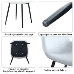 Sicotas 4 Piece Dining Chairs Set For Kitchen Living Room - Grey/Black -Gourmet Interiors efc96e31 0fb7 46c5 bcce 46f92fd1f9e8