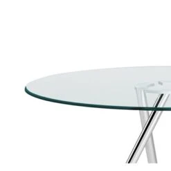 Somette Benz 47" Round Glass Table With Tapered Art Deco Base - Silver 13 Somette Benz 47" Round Glass Table With Tapered Art Deco Base - Silver -Gourmet Interiors effd9ad6 a526 4393 8e40 2432c07aa7fa