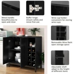 Sideboards And Buffets With Storage Coffee Bar Cabinet - Black -Gourmet Interiors f054d50b 123b 4699 b720 5e574e128088
