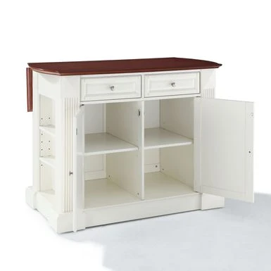 Havenside Home Milbridge White Drop Leaf Breakfast Bar Kitchen Island - White 7 Havenside Home Milbridge White Drop Leaf Breakfast Bar Kitchen Island - White - Image 5