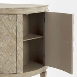 Lennon Dark Brown Fir Veneer W/ 4 Doors Curved Accent Cabinet - 38.5L X 18.5W X 32.3H - Dark Brown -Gourmet Interiors f0e445e1 d6b4 49d4 a4b8 ef6a2666e36a