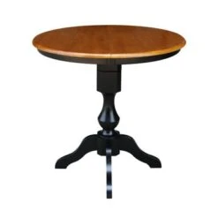 36" Round Top Pedestal Table With 12" Leaf - Black/Cherry - Counter Height -Gourmet Interiors f0e44963 24a3 4256 84f4 014e53206fc8