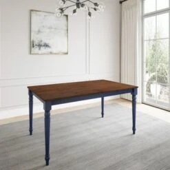 Ellsworth - Lafayette Medium Wood Dining Table - Blue