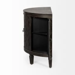 Lennon Dark Brown Fir Veneer W/ 4 Doors Curved Accent Cabinet - 38.5L X 18.5W X 32.3H - Dark Brown -Gourmet Interiors f1da451c 32eb 40b5 99f3 388a24093e79