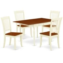 East West Furniture Dining Set-Small Dining Table- Wood Dining Chairs With Solid Wood Seat (Number Of Chairs Option) - MZDA3-WHI-W 41 East West Furniture Dining Set-Small Dining Table- Wood Dining Chairs With Solid Wood Seat (Number Of Chairs Option) - MZDA3-WHI-W -Gourmet Interiors f2037585 a7b3 411c 8dc9 e1ee3266ef47