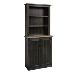 72-inch Tall Lodge Style China Cabinet With 3 Display Shelves And 2 Doors - Espresso Top & Base -Gourmet Interiors f246a733 0059 4e83 a945 bc8b2e8a4d9d