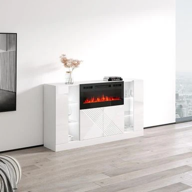 Diuna BL-EF Fireplace Sideboard - Black 10 Diuna BL-EF Fireplace Sideboard - Black - Image 8