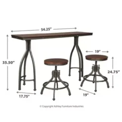 Rustic Brown Odium Rectangular Dining Room Counter TBL Set(3/CN) -Gourmet Interiors f3000787 27b6 41e7 8ec4 6a222efe7db4
