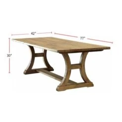 Wooden Dining Table In Rustic Oak Finish - 96 Inch Length - Rustic Oak -Gourmet Interiors f302caf6 5433 418b 8d4f 101c3c81f06d