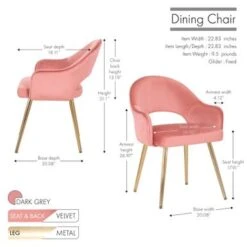 Porthos Home Fifer Velvet Dining Chair - Grey -Gourmet Interiors f31b3fc0 db01 499a a176 d159e38869f0