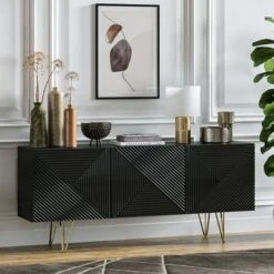 Giza 3D 63" Sideboard - Black -Gourmet Interiors f379d9ae dc36 4eac b3f9 4b1f06f3a77b