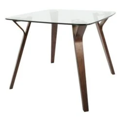 Folia Mid-century Modern Square Dining Table - Walnut -Gourmet Interiors f388c262 234d 4761 a4ed 33659a653772