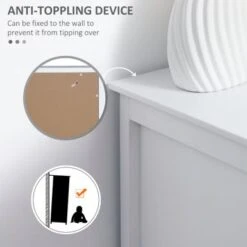 HOMCOM Kitchen Cabinet, Storage Cabinet, Sideboard Floor Accent Cabinet W/ 2 Glass Doors, Drawer & Adjustable Shelves - Off-white -Gourmet Interiors f3d86dc7 7e82 42f1 a13c ac44795d3fbf