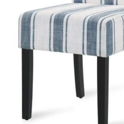 Pollards Upholstered Dining Chairs (Set Of 2) By Christopher Knight Home - Dark Blue + Light Beige + Plaid -Gourmet Interiors f46c1f9a e45c 4209 9512 701fdb33ff3d