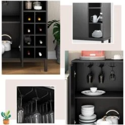 Sideboards And Buffets With Storage Coffee Bar Cabinet - Black -Gourmet Interiors f49530b8 80a4 4943 adc1 5f083598e8ca