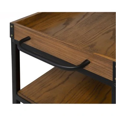 Carbon Loft Wheeler Industrial Kitchen & Wine Cart - Brown 8 Carbon Loft Wheeler Industrial Kitchen & Wine Cart - Brown - Image 6