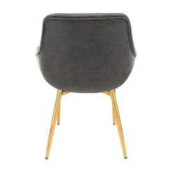 LeisureMod Markley Modern Leather Dining Armchair With Gold Metal Legs - Peacock Blue -Gourmet Interiors f4bf56dd 9949 4e76 9771 e50c0eb1b5d4