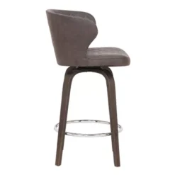 Mynette 30" Swivel Brown Faux Leather Bar Stool -Gourmet Interiors f4dd040a 1474 4623 8f1c b88972745c09