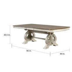 The Gray Barn Caelum Farmhouse White 96-inch Expandable Dining Table - Antique White/Brown -Gourmet Interiors f4eda4e5 ccf9 47ae a8a2 d23b59fb99df