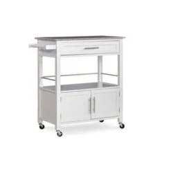 Chestley Kitchen Cart With Granite Top White -Gourmet Interiors f4f96227 9414 44d6 907f af9ac83a48e8
