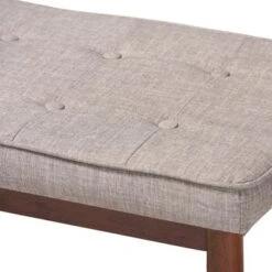 Baxton Studio Mid-Century Modern Fabric Upholstered Dining Bench - Light Gray -Gourmet Interiors f528c315 f15e 4edc 940d 3f0de4bedda0
