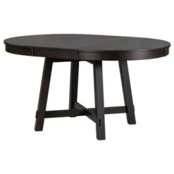 Merax Farmhouse Round Extendable Dining Table - Espresso -Gourmet Interiors f52ce118 bc7c 4efe 9c32 66153b7ef665