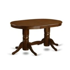 East West Furniture Rectangular Round Corner Dining Table With 17 Inch Self Storage Leaf ( Color Options Available) - VAT-OAK-TP -Gourmet Interiors f5311ecb b2f0 495f 86a0 55337603848a