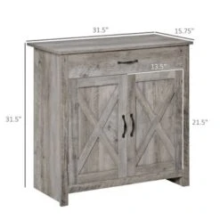 HOMCOM 32" Farmhouse Barn Door Style Sideboard Cabinet,Buffet Storage Cabinet Coffee Bar For Living Room Or Entryway - Natural 24 HOMCOM 32" Farmhouse Barn Door Style Sideboard Cabinet,Buffet Storage Cabinet Coffee Bar For Living Room Or Entryway - Natural -Gourmet Interiors f54098d2 76e6 4df0 97a1 3a8040c6784b