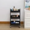 Siavonce Storage Trolley On Wheels Utility 3-Tier Metal Shelving - 17.7" L X 13.7" W X31" H - Black - Kitchen Cart - Stainless Steel 1 Siavonce Storage Trolley On Wheels Utility 3-Tier Metal Shelving - 17.7" L X 13.7" W X31" H - Black - Kitchen Cart - Stainless Steel -Gourmet Interiors f54615cd 6527 4218 8456 ed0e828b2584