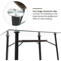 Mcombo Glass Dining Table Modern Rectangular Kitchen Table - Black -Gourmet Interiors f555f981 80fa 4663 aa38 5dd1321ce4d3