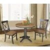 36" Round Solid Wood Extension Dining Table With 2 X-Back Dining Chairs - N/A - Hickory/Washed Coal 2 36" Round Solid Wood Extension Dining Table With 2 X-Back Dining Chairs - N/A - Hickory/Washed Coal -Gourmet Interiors f55815b3 e94e 4cfb 94a4 5f150ffb8f98