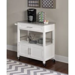 Chestley Kitchen Cart With Granite Top White -Gourmet Interiors f567544e b8f3 44ff 81cc 2b80cf11f7fb