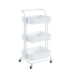 Porthos Home Casey 3-tier Organization And Storage Rolling Cart - Black -Gourmet Interiors f66f922a c694 4877 ac4e 6a55aa87d81e