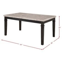 Picket House Furnishings Bradley Marble Dining Table - Walnut - Walnut -Gourmet Interiors f685ddfe 09f1 457a a157 0100f33c86c5