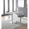 Somette Amelia White Marbleized Counter Table - Silver -Gourmet Interiors f791d0c9 ddf5 48e0 bdc7 f6eb34bd08c1