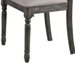 Wooden Side Chairs With Linen Padded Seat And Splat Back Design, Gray And Beige, Set Of Two - Grey - Set Of 2 11 Wooden Side Chairs With Linen Padded Seat And Splat Back Design, Gray And Beige, Set Of Two - Grey - Set Of 2 -Gourmet Interiors f8050fe0 9ad5 440e ac9b 8af4aad084cf