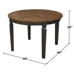44 X 44 In. Round Top Dining Table - N/A - Hickory/Shell -Gourmet Interiors f81b0e6d a47a 45cc b333 738ac4d47662