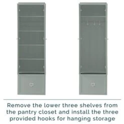 Harper Convertible Pantry Closet - 12.5" X 22" X 74" - Gray -Gourmet Interiors f8459236 3d4d 4f2d 880f 906eed99675c