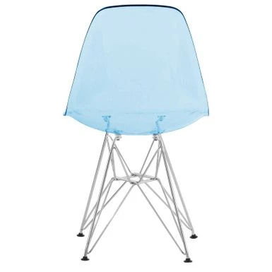 LeisureMod Cresco Modern Dining Side Chair Eiffel Chrome Legs - Transparent Black 12 LeisureMod Cresco Modern Dining Side Chair Eiffel Chrome Legs - Transparent Black - Image 10