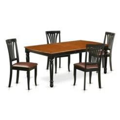 Kitchen Table Set - One Dover Dining Table And Kitchen Chairs - Black And Cherry Finish (Pieces & Seat Type Options) - DOAV9-BCH-W -Gourmet Interiors f88a394b 9dfc 477c 9473 33c3a390ac74