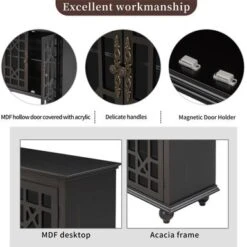 Merax 4 Acrylic Doors Sideboard With Adjustable Height Shelves - Black 27 Merax 4 Acrylic Doors Sideboard With Adjustable Height Shelves - Black -Gourmet Interiors f8b00bbe 39c5 4b9f 8d6a e050d3d76928