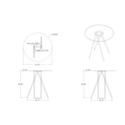 Somette Benz 47" Round Glass Table With Tapered Art Deco Base - Silver 15 Somette Benz 47" Round Glass Table With Tapered Art Deco Base - Silver -Gourmet Interiors f9135b6d 51c1 4787 9a71 f0bd347fb9b4