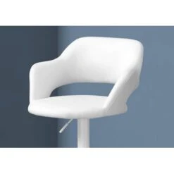 Bar Stool/ Swivel/ Bar Height/ Adjustable/ Metal/ Pu Leather Look/ White/ Contemporary/ Modern -Gourmet Interiors f92203cc afba 4b93 a11c 2ccd2b0cf781