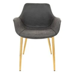 LeisureMod Markley Modern Leather Dining Armchair With Gold Metal Legs - Peacock Blue -Gourmet Interiors f958f05d b50f 4ef2 9d65 1a1bed8d7ee8