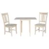 Small Drop Leaf Dining Table With 2 Splat Back Chairs - 3 Piece Set - 36 In. W X 22 In. D X 29 In. H - Unfinished -Gourmet Interiors f9c06158 c198 4ab4 be5d f43aaa22778d