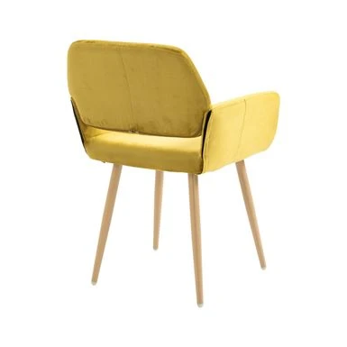 Modern Open Back Upholstered Dining Chair With Wood Legs - Green 11 Modern Open Back Upholstered Dining Chair With Wood Legs - Green - Image 9